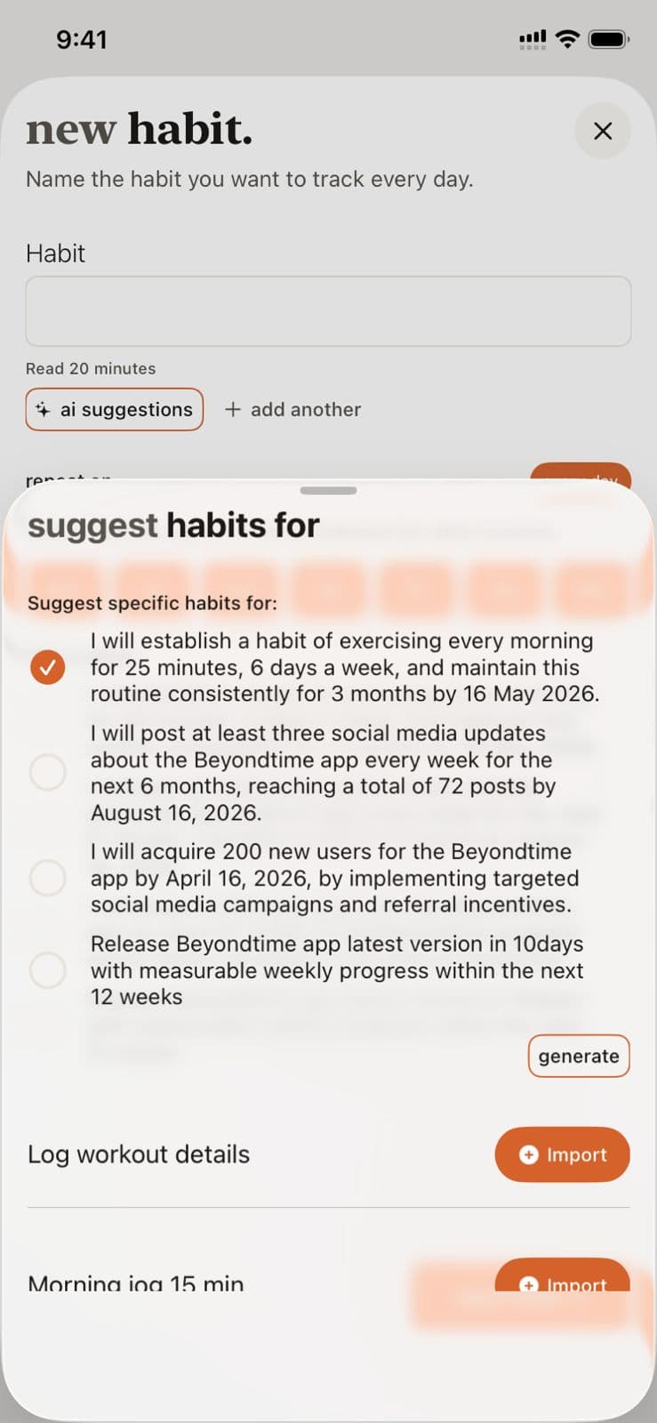 AI Habit Suggestions