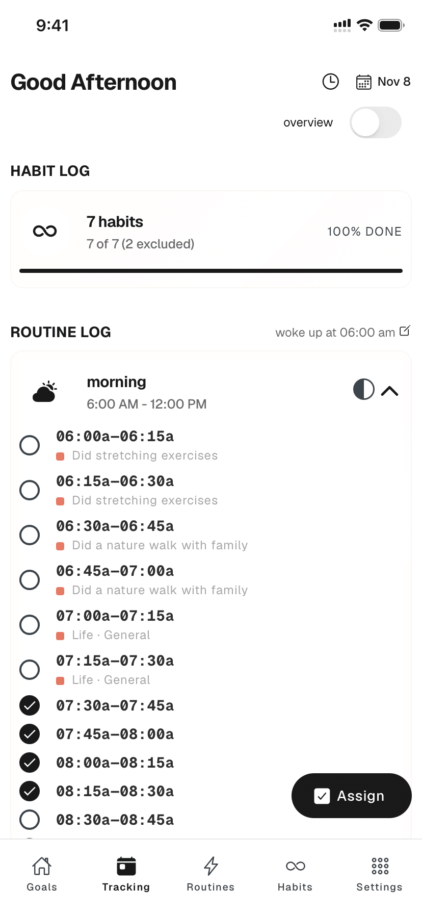 15-minute time tracking with beautiful time blocks