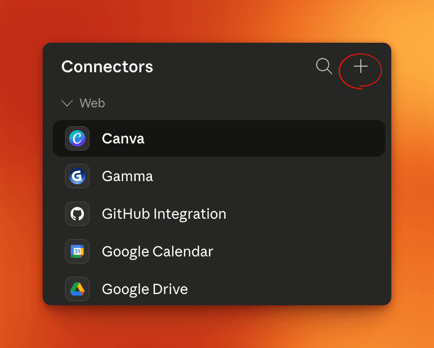 Step 3: Open the Connectors Panel
