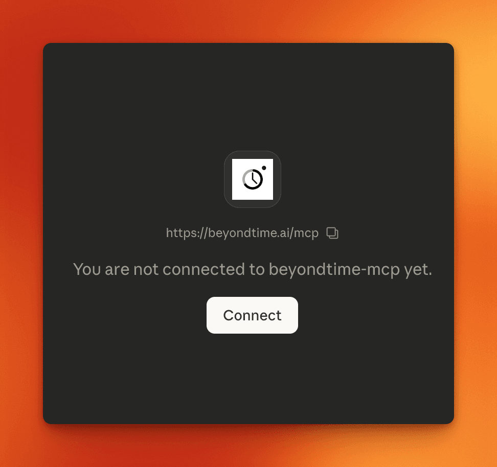 Step 6: Connect to BeyondTime