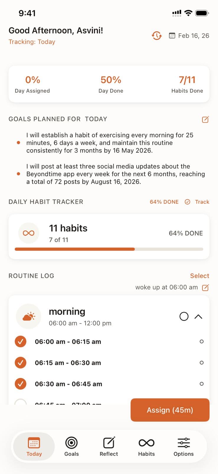 Quick Assign with calendar suggestions, duration picker, and category selection