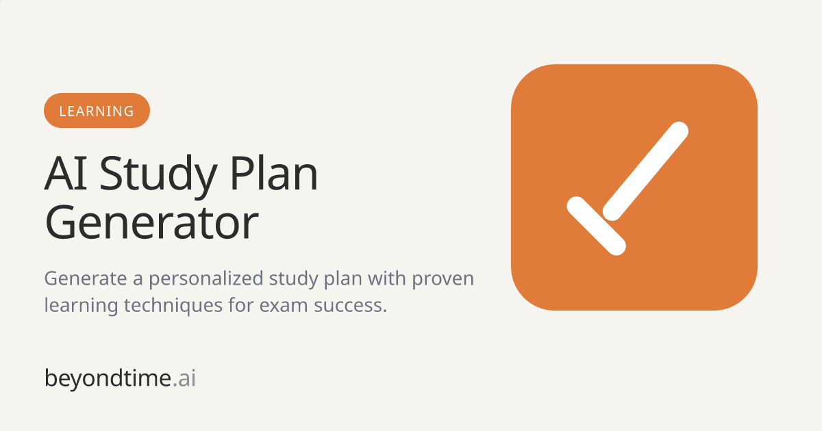 Free AI Study Plan Generator | Beyond Time